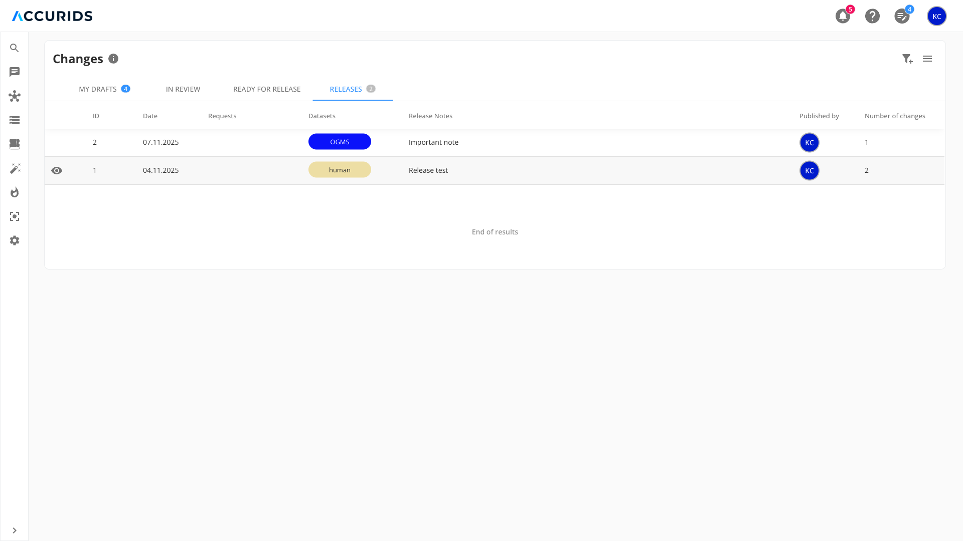 Releases tab showing published releases