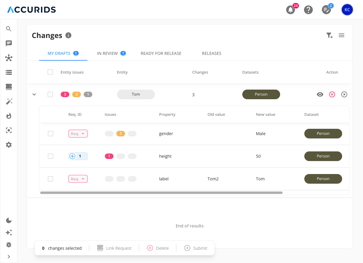 Data Quality Validation in Pending Changes