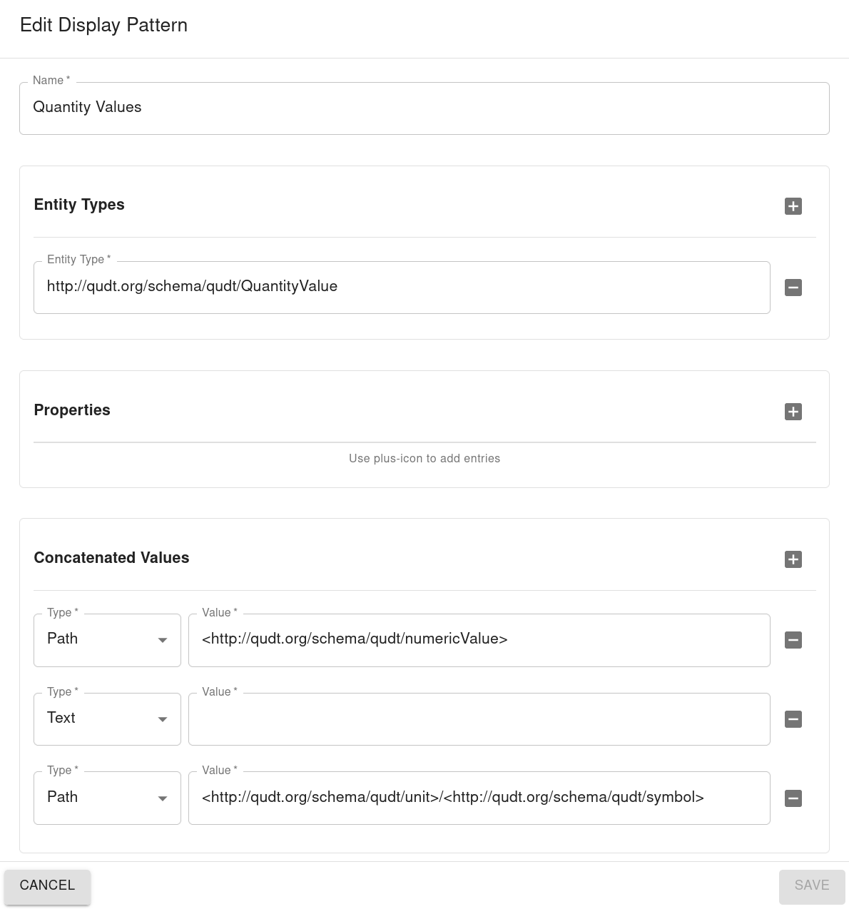 Configuration of display patterns